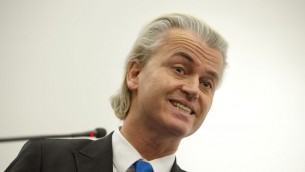 Dutch populist politician Geert Wilders during a press conference in The Hague, Netherlands. (AP/Patrick Post) 